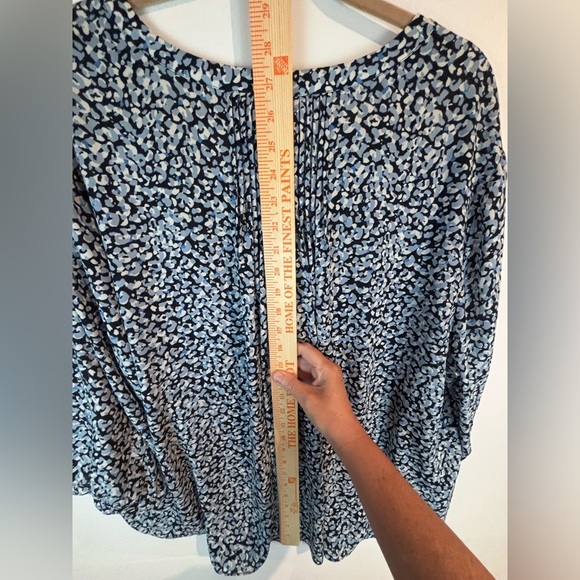 NYDJ Blue Black Abstract Print Blouse Women’s Plus Size 2X Long Sleeve - Picture 12 of 14